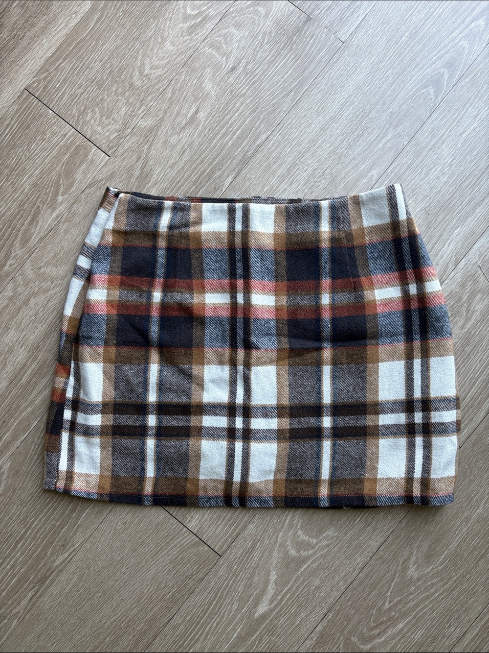 SHEIN Brown Multi Plaid Mini Skirt